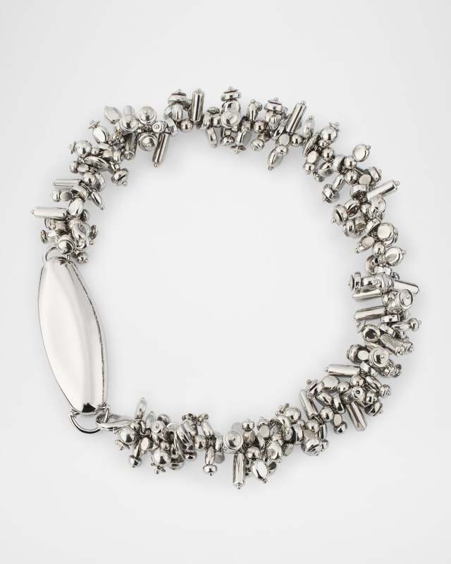 Sterling Silver Beaded Choker Necklace